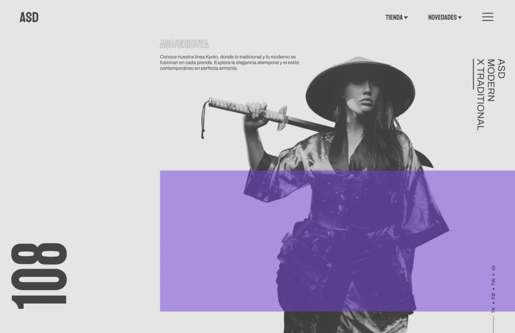 Imagen de ejemplo de un diseño web desarrollado por Quacklity donde se emplea el estilo "minimalista"